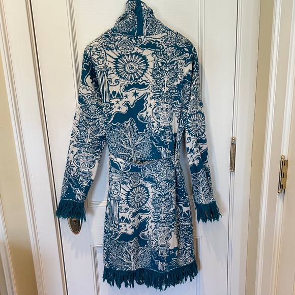 La Double J Boudoir Jacquard Fringe-Trim Jacket/Sweater SZ XS - Picture 6 of 8